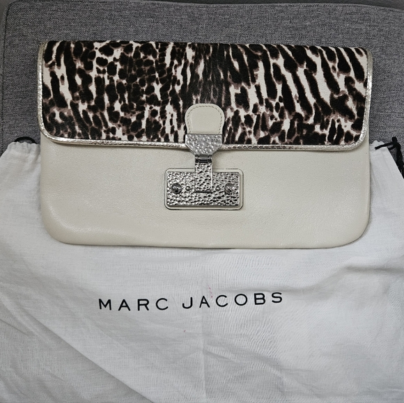 Marc Jacobs Leopard Print Calfhair and Leather Safari Vip Clutch - Picture 1 of 2